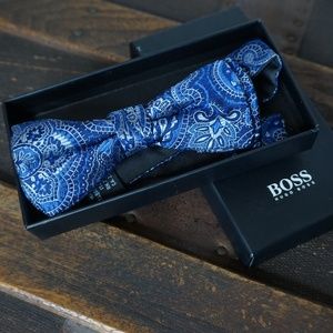 Hugo Boss Blue Paisley Bowtie
